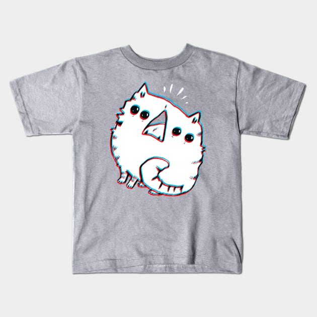 Alien cat with at least four eyes and 3D effect Kids T-Shirt by FANNIKATZ